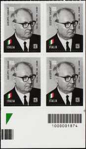 Presidenti della Repubblica : Giuseppe Saragat - 30° Anniversario della scomparsa - quartina con codice a barre n° 1874