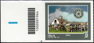 Turistica - 46ª serie  - Patrimonio naturale e paesaggistico : Troia  ( FG ) - francobollo con codice a barre n° 1964  a  SINISTRA in basso