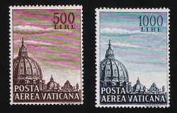Vaticano 1953 - Posta Aerea - Cupoloni