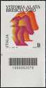 2020 - Patrimonio artistico e culturale italiano - Statua della Vittoria Alata - Brescia - francobollo con codice a barre n° 2070 in BASSO a sinistra