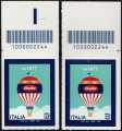 BARILLA  S.p.A. -145° Anniversario della fondazione - coppia di francobolli con codice a barre n° 2244 in  ALTO destra-sinistra