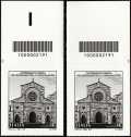 Cattedrale di Santa Maria Assunta di Cosenza - VIII Centenario della consacrazione - coppia di francobolli con codice a barre n° 2191 IN  ALTO  destra-sinistra