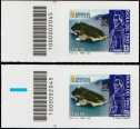 Patrimonio naturale e paesaggistico - Isola del Tino - coppia di francobolli con codice a barre n° 2045 a SINISTRA alto-basso