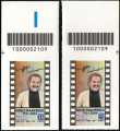 Nino Manfredi - Centenario della nascita - coppia di francobolli con codice a barre n° 2109 in ALTO destra-sinistra