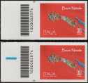 Natale laico - coppia di francobolli con codice a barre n° 2074 a SINISTRA alto-basso