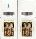 2021 - Natale religioso - coppia di francobolli con codice a barre n° 2186 in ALTO destra-sinistra