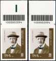 Centenario della morte di Ernesto Nathan - coppia di francobolli con codice a barre n° 2094 in ALTO destra-sinistra