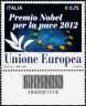 Italia 2012 - Premio Nobel per la Pace 2012 all’Unione Europea - codice a barre n° 1518  in   ALTO