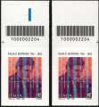 Paolo Ruffini - Bicentenario della scomparsa - coppia di francobolli con codice a barre n° 2204 in ALTO destra-sinistra