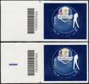 Ryder Cup - Roma 2023 - coppia di francobolli con codice a barre n° 2366 a SINISTRA alto-basso