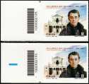 Il senso civico - San Gabriele dell'Addolorata - 160° Anniversario della scomparsa - coppia di francobolli con codice a barre n° 2195 a SINISTRA alto-basso