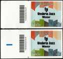 Umbria Jazz - 30a edizione del Festival d'inverno - coppia di francobolli con codice a barre n° 2349 a SINISTRA alto-basso
