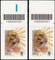 2022 - Madonna della Sanità di Vallecorsa - Centenario dell'incoronazione - coppia di francobolli con codice a barre n° 2201 in ALTO destra-sinistra