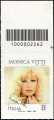 Le eccellenze italiane dello spettacolo :  Monica Vitti - francobollo con codice a barre n° 2262 in  ALTO a destra