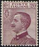 1926 - Tipo del 1908 - Effige di Vittorio Emanuele III - volta a sinistra