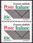 Istituzione dell'Ente Pubblico EconoIstituzione dell'Ente Pubblico Economico «Poste Italiane» - emessi a coppie in libretto - logo dell'Ente ( positivo )