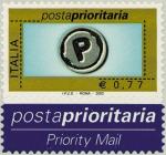 Posta Prioritaria - tipi del 2001 - valori in Euro -  77 c.