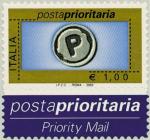Posta Prioritaria - tipi del 2001 - valori in Euro -  1 €