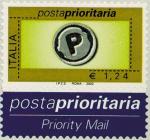 Posta Prioritaria - tipi del 2001 - valori in Euro -  1,24  €
