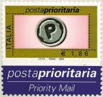 Posta Prioritaria - tipi del 2001 - valori in Euro -  1,86  €