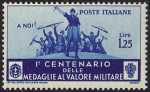1934 -  Centenario dell'istituzione delle medaglie al valor militare  - Milizia