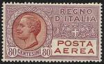 Posta aerea - Effigie di Vittorio Emanuele III entro un ovale - 80 c.
