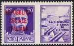 1944  -  Francobolli di propaganda -  R.S.I.  -   francobolli del Regno soprastampati solo a sinistra