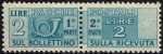 1946 - Pacchi Postali - Repubblica  - corno di posta a sinistra e cifra a destra