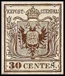 1850 - Prima Emissione - Stemma austro-ungarico - Valore in centesimi di lira