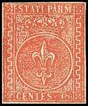 1853 - Giglio borbonico in un cerchio sormontato dalla corona ducale - su carta bianca